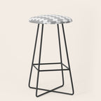 Modern Retro Wavy Ogee A-Go-Go Pop Stripes in Gray and White Stool Gallery Image 1