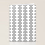 Modern Retro Wavy Ogee A-Go-Go Pop Stripes in Gray and White Stationery Card Gallery Image 2