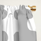 Modern Retro Wavy Ogee A-Go-Go Pop Stripes in Gray and White Window Curtain Gallery Image 2