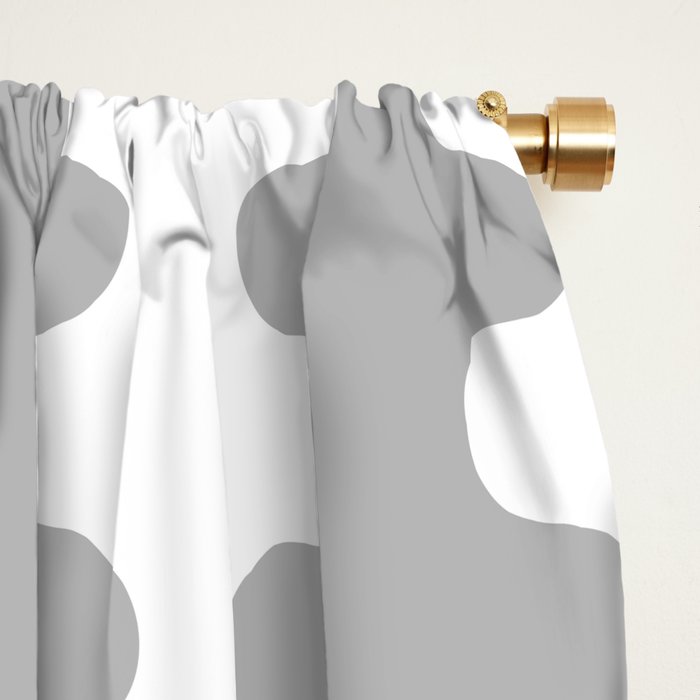 Modern Retro Wavy Ogee A-Go-Go Pop Stripes in Gray and White Window Curtain Gallery Image 2