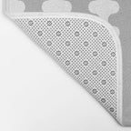 Modern Retro Wavy Ogee A-Go-Go Pop Stripes in Gray and White Bath Mat Gallery Image 2