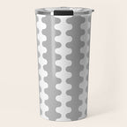 Modern Retro Wavy Ogee A-Go-Go Pop Stripes in Gray and White Travel Mug Gallery Image 1