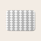 Modern Retro Wavy Ogee A-Go-Go Pop Stripes in Gray and White Bath Mat Gallery Image 1