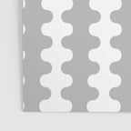 Modern Retro Wavy Ogee A-Go-Go Pop Stripes in Gray and White Poster Gallery Image 3