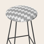 Modern Retro Wavy Ogee A-Go-Go Pop Stripes in Gray and White Stool Gallery Image 2