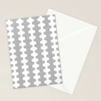 Modern Retro Wavy Ogee A-Go-Go Pop Stripes in Gray and White Stationery Card Gallery Image 2