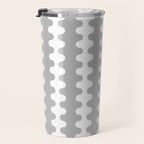Modern Retro Wavy Ogee A-Go-Go Pop Stripes in Gray and White Travel Mug Gallery Image 3