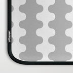 Modern Retro Wavy Ogee A-Go-Go Pop Stripes in Gray and White Laptop Sleeve Gallery Image 3