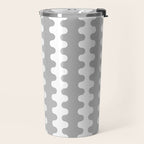 Modern Retro Wavy Ogee A-Go-Go Pop Stripes in Gray and White Travel Mug Gallery Image 2