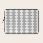 Modern Retro Wavy Ogee A-Go-Go Pop Stripes in Gray and White Laptop Sleeve Gallery Image 1
