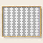 Modern Retro Wavy Ogee A-Go-Go Pop Stripes in Gray and White Serving Tray Gallery Image 1