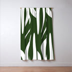 Maldives Minimalist Botanical Abstract in Forest Green and White  Window Curtain Gallery Image 3