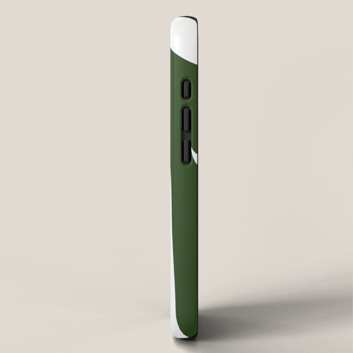 Maldives Minimalist Botanical Abstract in Forest Green and White  iPhone Case Gallery Image 2