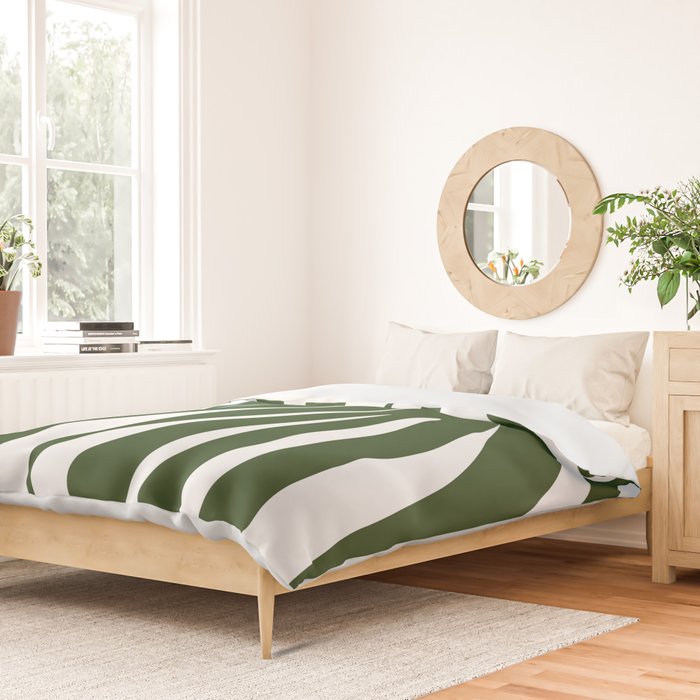 Maldives Minimalist Botanical Abstract in Forest Green and White  Duvet Cover Gallery Image 2