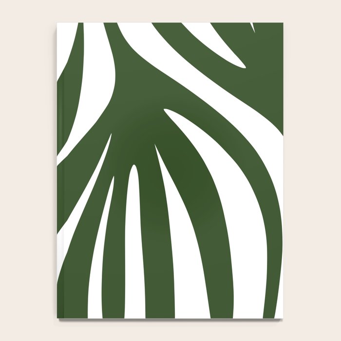 Maldives Minimalist Botanical Abstract in Forest Green and White  Notebook Gallery Image 4