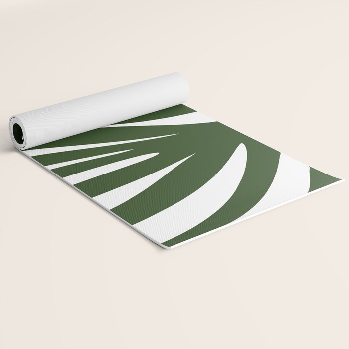 Maldives Minimalist Botanical Abstract in Forest Green and White  Yoga Mat Gallery Image 2