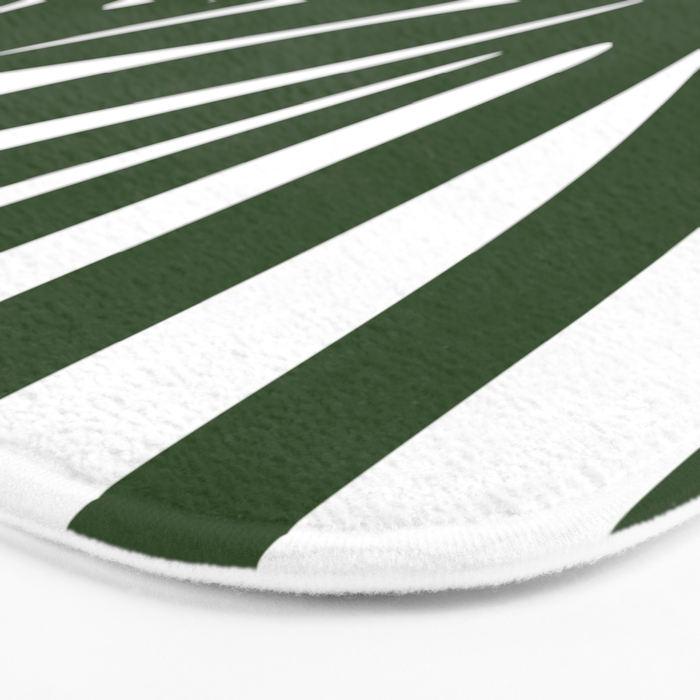 Maldives Minimalist Botanical Abstract in Forest Green and White  Bath Mat Gallery Image 3