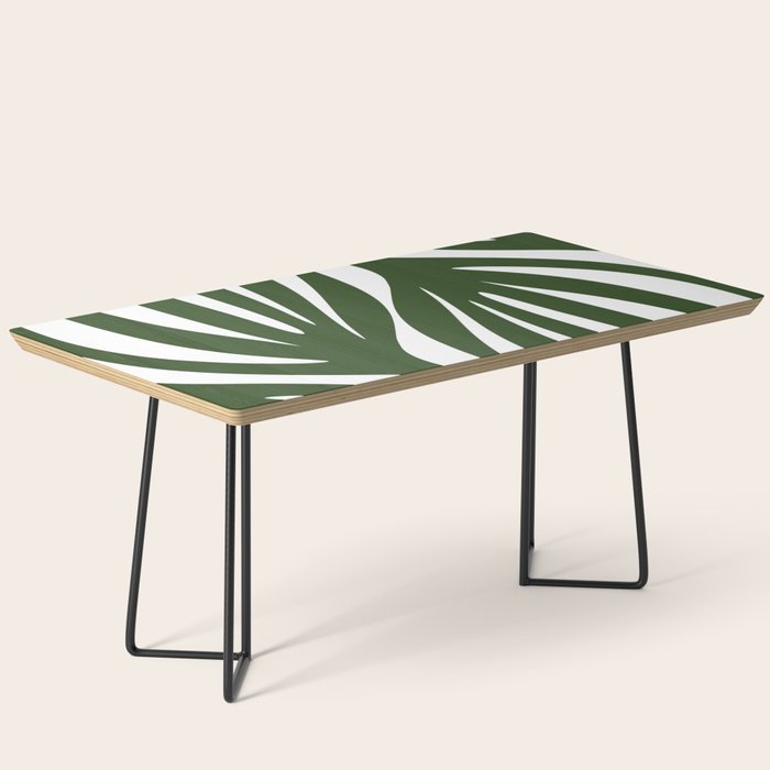 Maldives Minimalist Botanical Abstract in Forest Green and White  Coffee Table Gallery Image 1