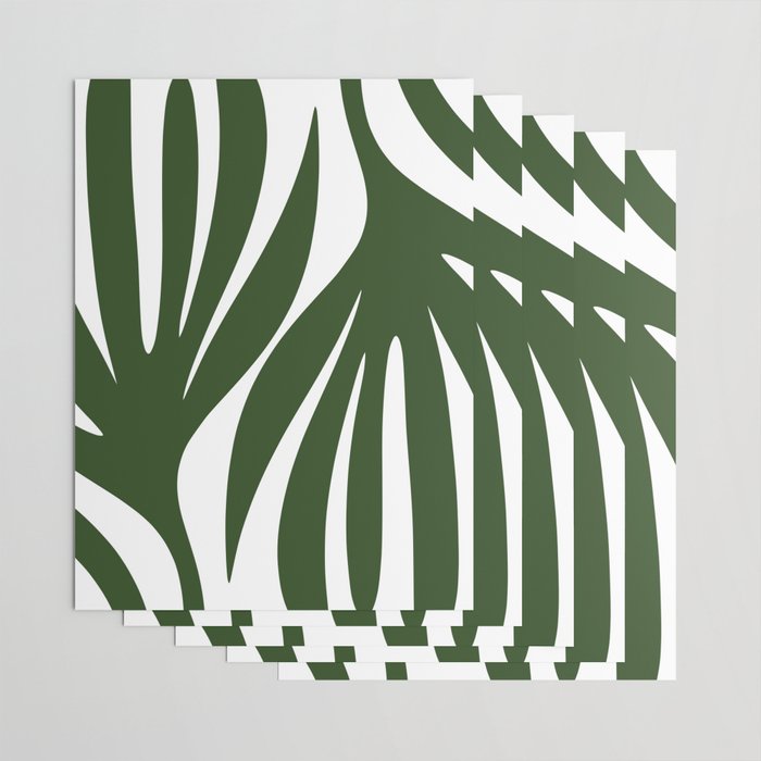 Maldives Minimalist Botanical Abstract in Forest Green and White  Wrapping Paper Gallery Image 3