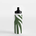 Maldives Minimalist Botanical Abstract in Forest Green and White  Water Bottle Gallery Image 2