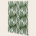 Maldives Minimalist Botanical Abstract in Forest Green and White  Wallpaper Gallery Image 2