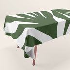 Maldives Minimalist Botanical Abstract in Forest Green and White  Tablecloth Gallery Image 1