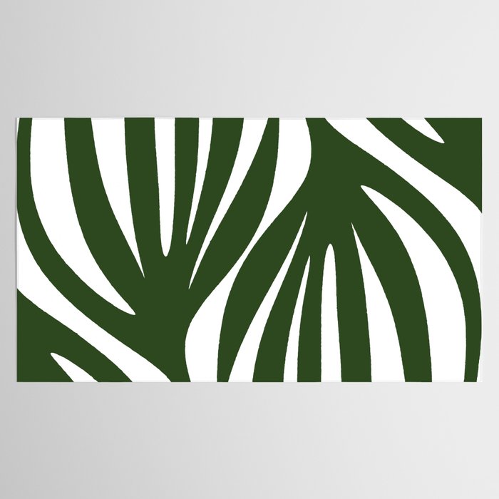 Maldives Minimalist Botanical Abstract in Forest Green and White  Tablecloth Gallery Image 2