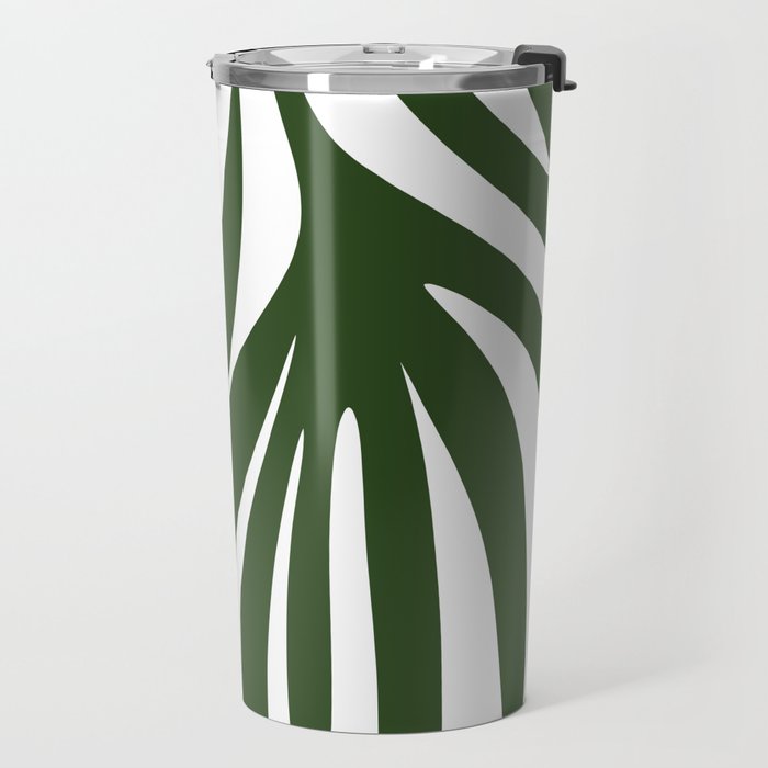 Maldives Minimalist Botanical Abstract in Forest Green and White  Travel Mug Gallery Image 2