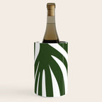 Maldives Minimalist Botanical Abstract in Forest Green and White  Wine Chiller Gallery Image 3