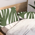 Maldives Minimalist Botanical Abstract in Forest Green and White  Pillow Sham Gallery Image 2