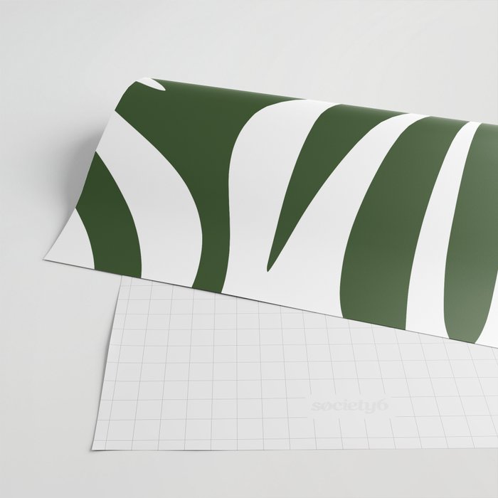 Maldives Minimalist Botanical Abstract in Forest Green and White  Wrapping Paper Gallery Image 2