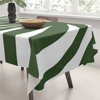Maldives Minimalist Botanical Abstract in Forest Green and White  Tablecloth Gallery Image 3