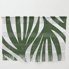 Maldives Minimalist Botanical Abstract in Forest Green and White  Wall Hanging Gallery Image 1
