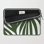 Maldives Minimalist Botanical Abstract in Forest Green and White  Laptop Sleeve Gallery Image 2