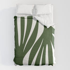 Maldives Minimalist Botanical Abstract in Forest Green and White  Duvet Cover Gallery Image 6