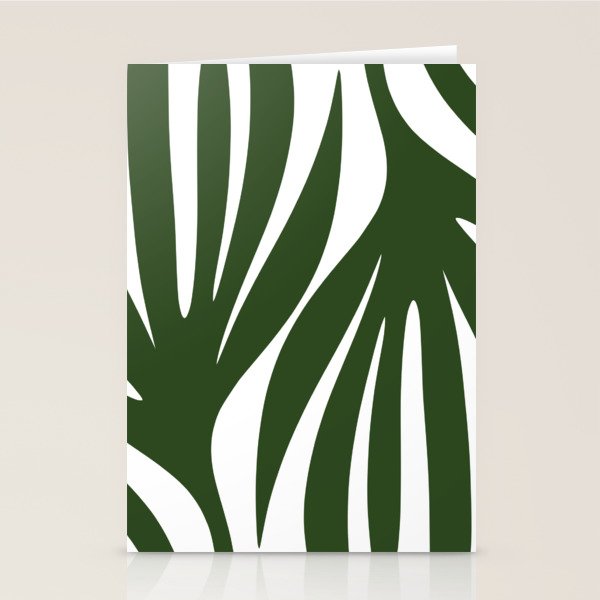Maldives Minimalist Botanical Abstract in Forest Green and White  Stationery Card Gallery Image 2