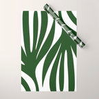 Maldives Minimalist Botanical Abstract in Forest Green and White  Wrapping Paper Gallery Image 1
