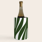 Maldives Minimalist Botanical Abstract in Forest Green and White  Wine Chiller Gallery Image 1
