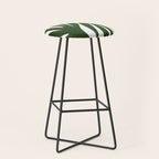 Maldives Minimalist Botanical Abstract in Forest Green and White  Stool Gallery Image 1