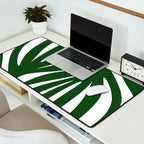 Maldives Minimalist Botanical Abstract in Forest Green and White  Desk Mat Gallery Image 2