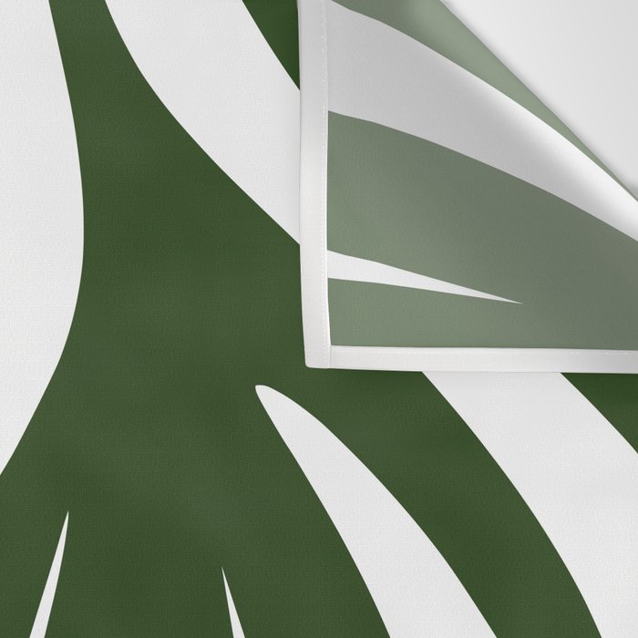 Maldives Minimalist Botanical Abstract in Forest Green and White  Wall Tapestry Gallery Image 3