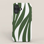 Maldives Minimalist Botanical Abstract in Forest Green and White  iPhone Case Gallery Image 1