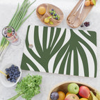 Maldives Minimalist Botanical Abstract in Forest Green and White  Cutting Board Gallery Image 2