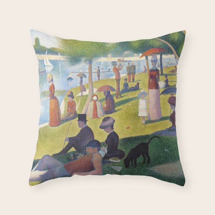 A Sunday on La Grande Jatte by Georges Seurat, 1884 Throw Pillow Gallery Image 1