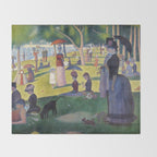 A Sunday on La Grande Jatte by Georges Seurat, 1884 Throw Blanket Gallery Image 2
