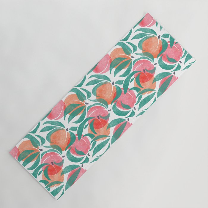 Peaches - peach pink and teal Yoga Mat Gallery Image 1