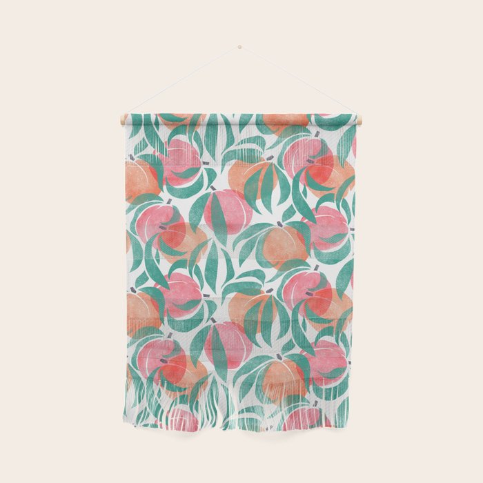 Peaches - peach pink and teal Wall Hanging Gallery Image 1