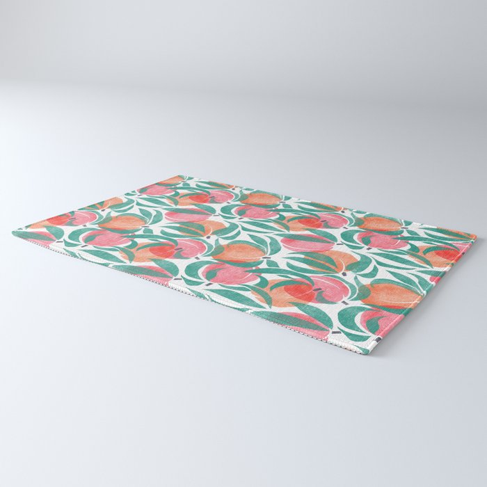 Peaches - peach pink and teal Rug Gallery Image 3