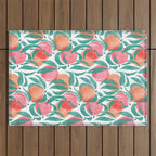 Peaches - peach pink and teal Outdoor Rug Gallery Image 1