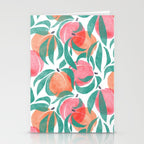 Peaches - peach pink and teal Stationery Card Gallery Image 2